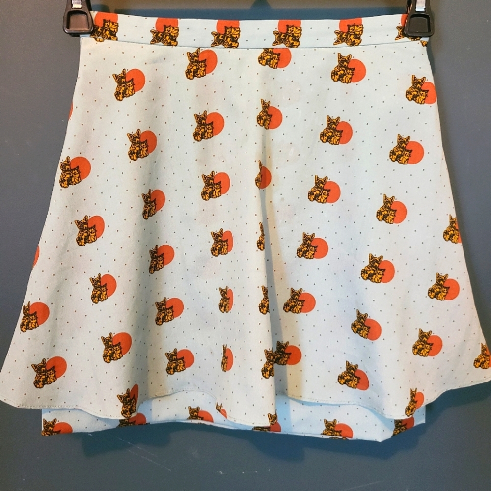 Baby Blue Mini Skirt with Dogs n Puppies